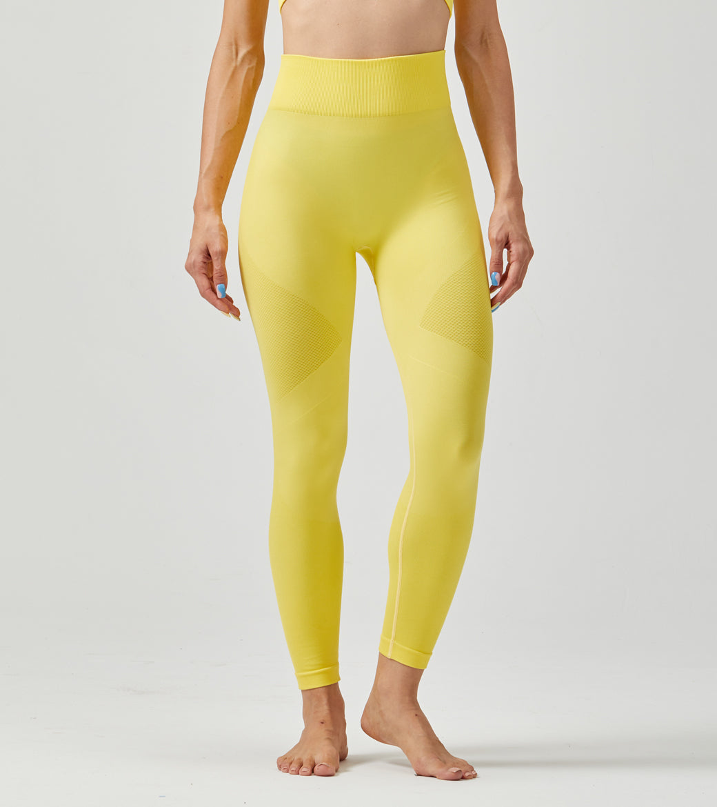 LOVESOFT Yellow Seamless Leggings for Women Yoga Workout Tight Pants