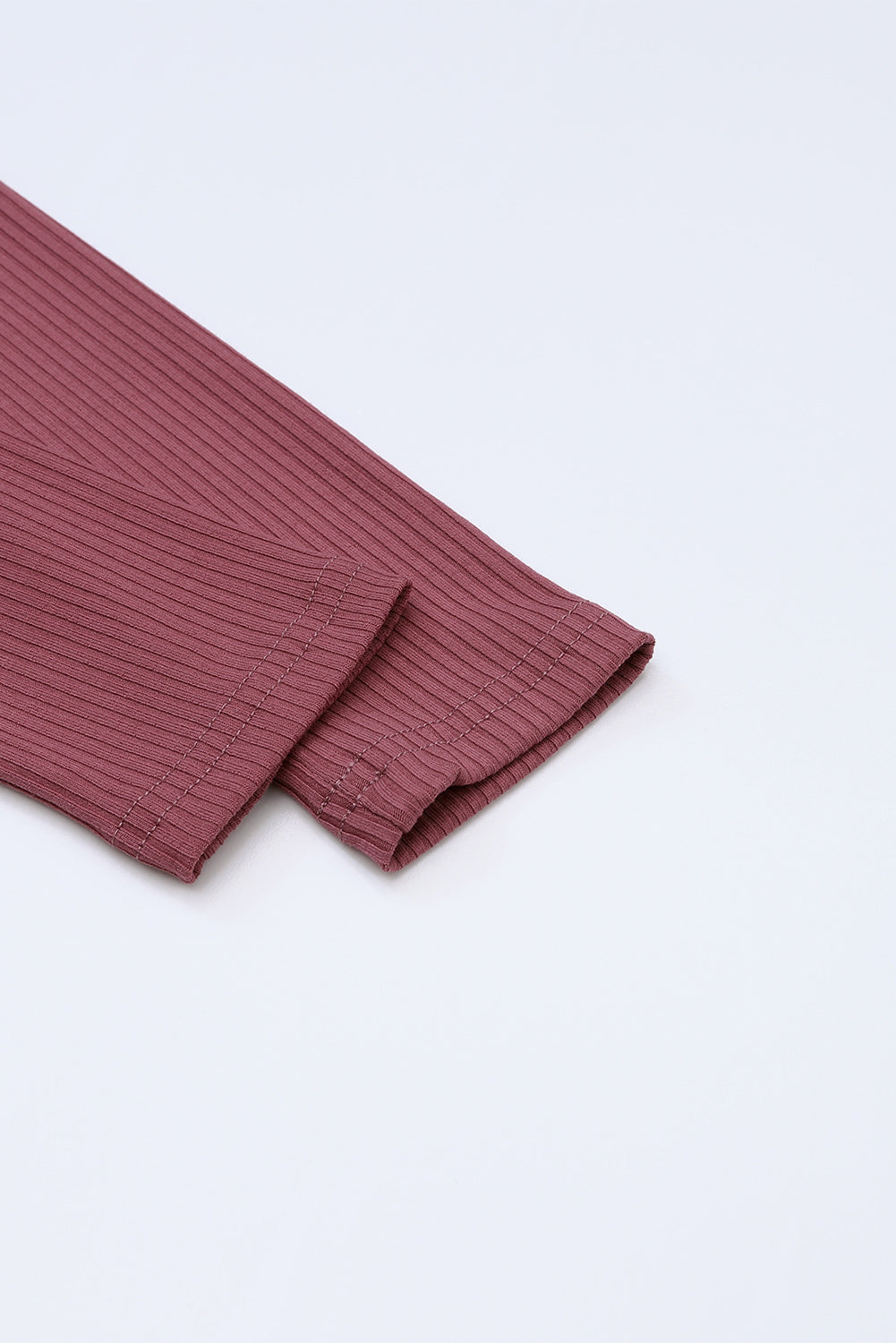 Solid Color Ribbed Crop Top Long Pants Set