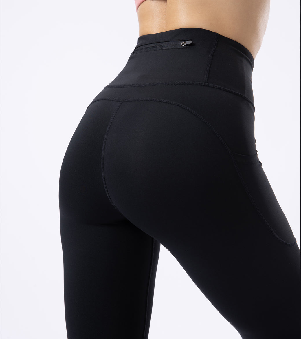 LOVESOFT Womens Black High Waisted Leggings Workout Side Pockets Squat Proof Tummy Control