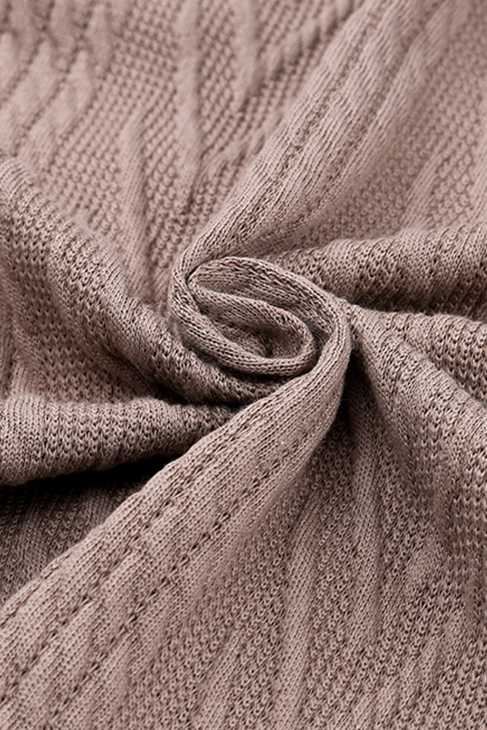 Khaki Oversize Textured Knit Button Front Shacket